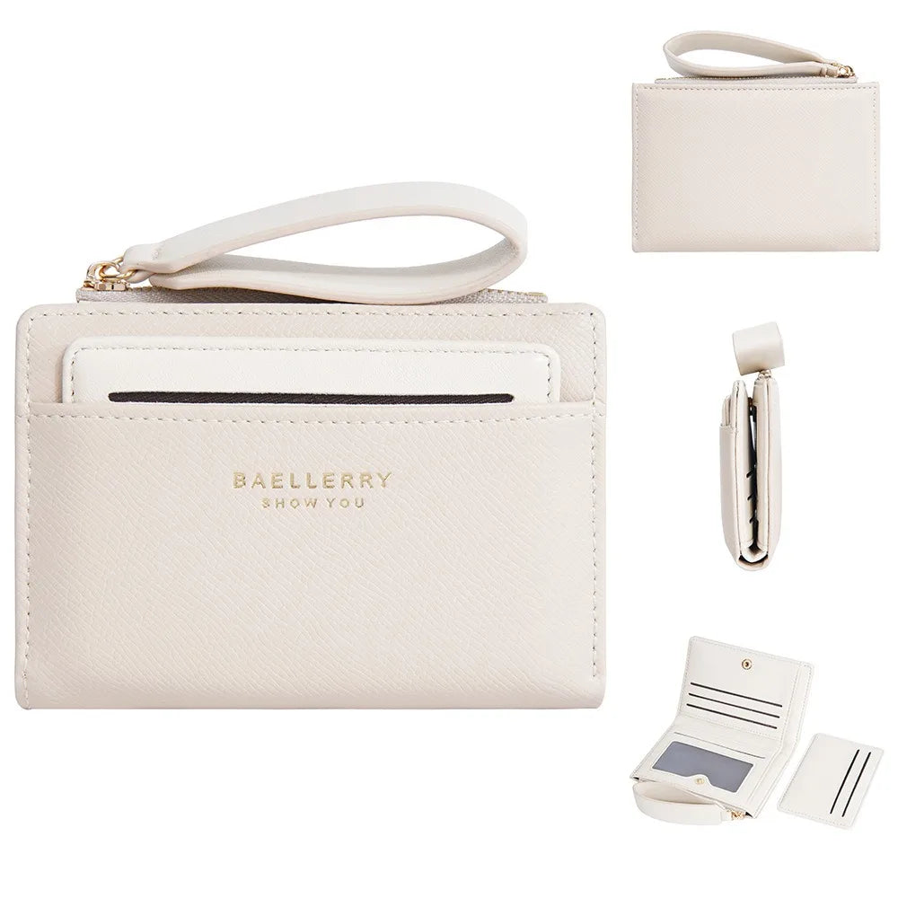 Nueva cartera para mujer con cremallera corta, elegante y de alta gama, con múltiples ranuras para tarjetas, tarjetero japonés y coreano para mujer.