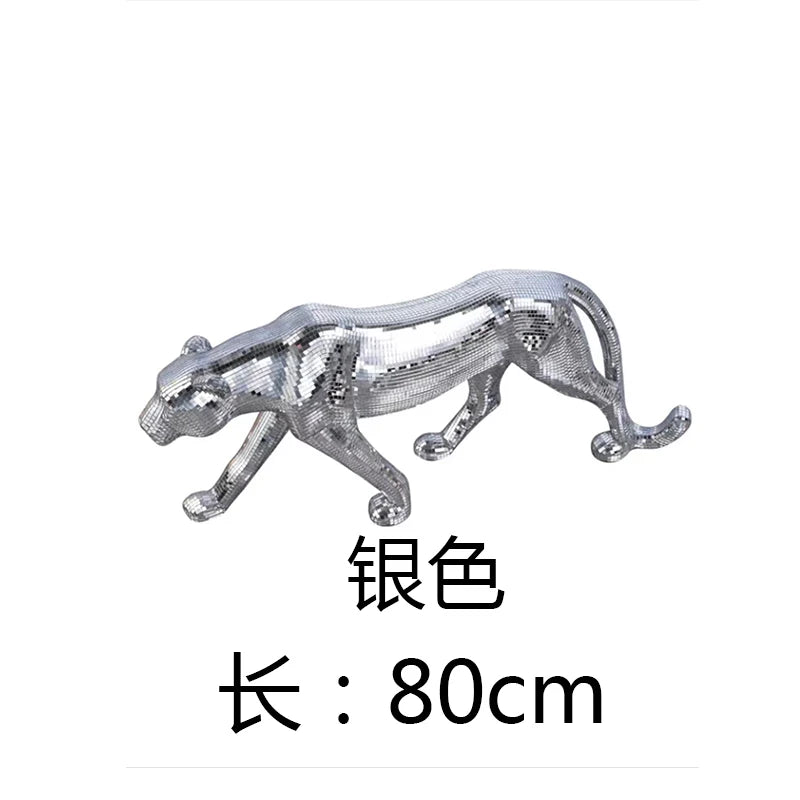 Adornos largos de leopardo para decoración de sala de estar, figuras escultóricas, hogar moderno, mueble de TV, estatua de escritorio de oficina, 82 cm personalizados