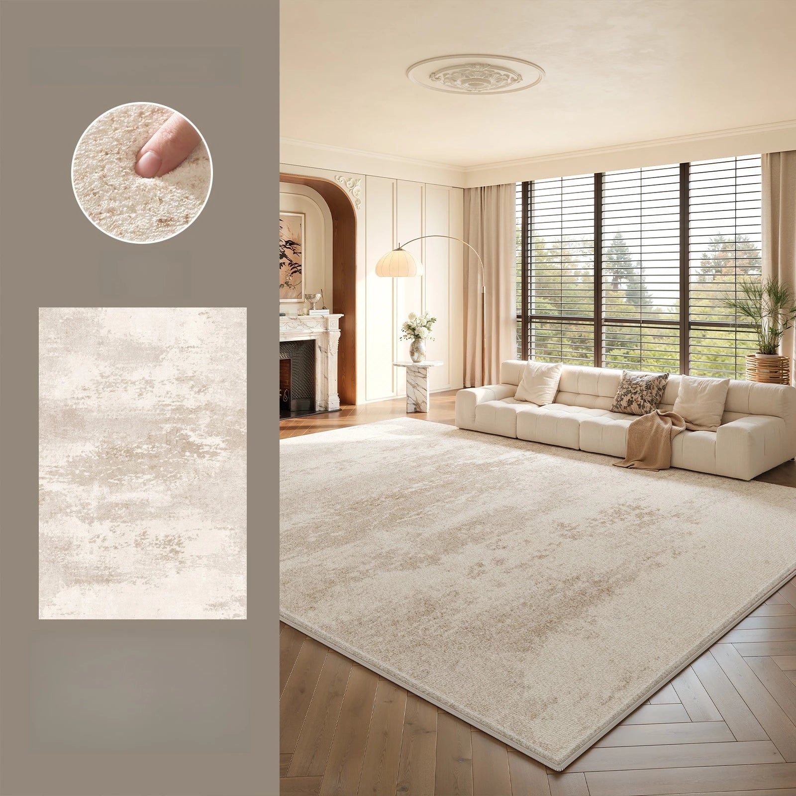 Alfombra de gran tamaño para sala de estar, alfombra gruesa y mullida de estilo moderno para dormitorio, alfombra suave y esponjosa para estudio, alfombra lavable para el hogar.