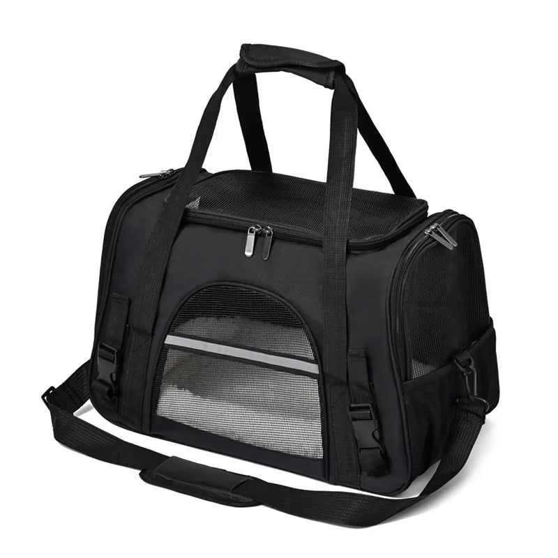 Mochila transportadora para mascotas, portátil, transpirable, plegable, bolso de hombro, bolsas transportadoras para gatos y perros, bolso de mano para viajes con mascotas.