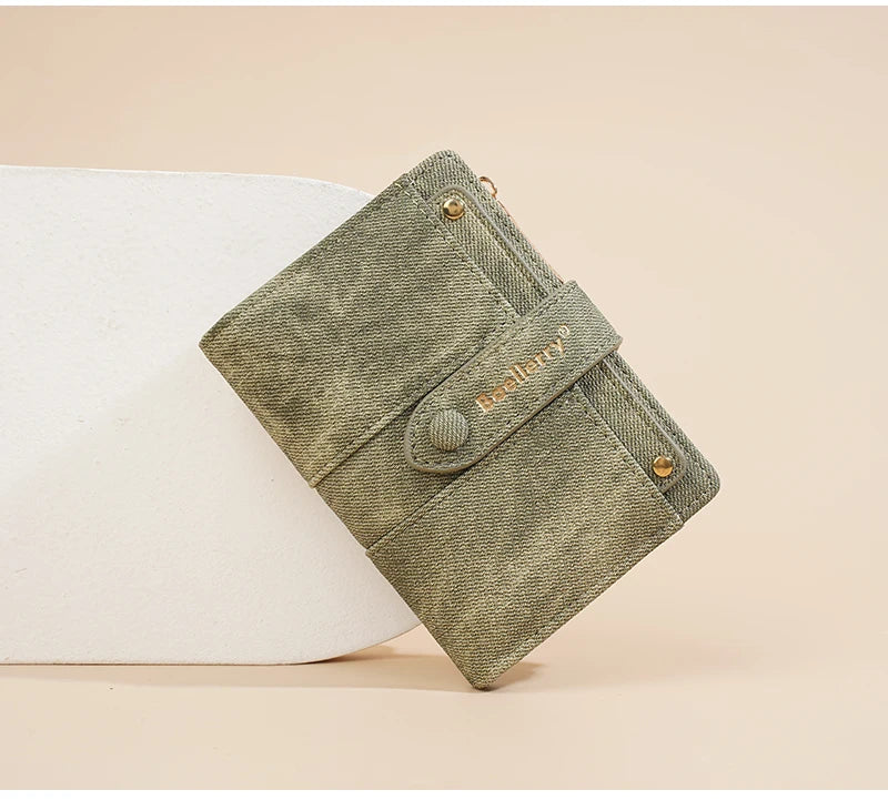 Carteras cortas de mujer Baellerry New Fashion con cremallera, monederos de alta calidad, monedero para mujer con clip para tarjetas desmontable.