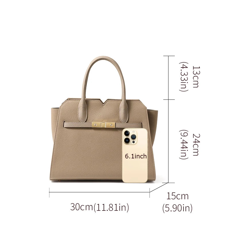 Bolso Birkin de lujo ligero de piel auténtica para mujer: nuevo estilo, gran capacidad, para llevar al hombro o en la mano.