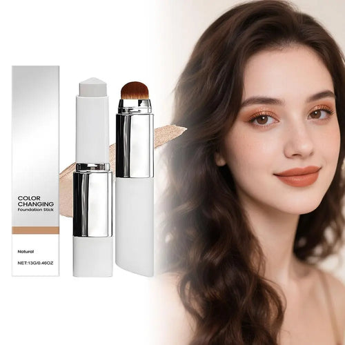 Base de maquillaje líquida en barra 2 en 1 que cambia de color, ligera, hidratante e iluminadora, apta para todo tipo de piel.
