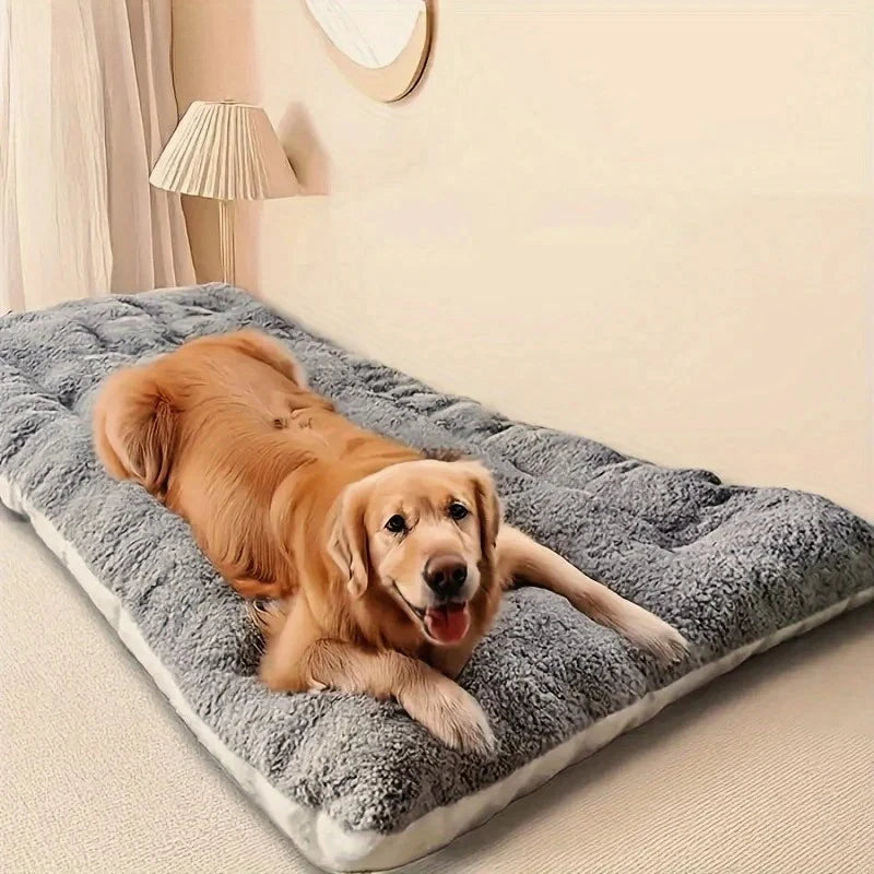 Cama grande de felpa para perros, sofá cama de poliéster supersuave y grueso para mascotas, colchoneta para jaula de perros, cama para perros pequeños, medianos y grandes.