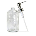 Dispensador de jabón para baño, vidrio transparente, vacío, para rellenar, para detergente, cocina, desinfectantes de manos, gel de ducha, champú.