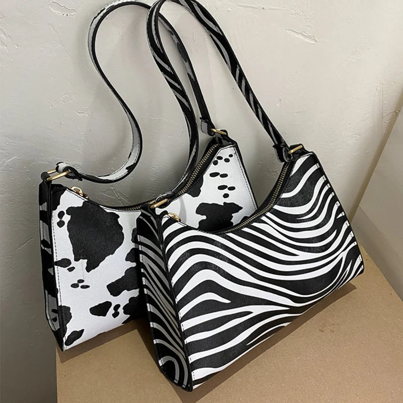 Bolso de mano de lujo para mujer con estampado de cebra, de piel sintética, sencillo, para llevar debajo del brazo, bolso de hombro, bolso de mano, bolso de diario, cartera, monedero