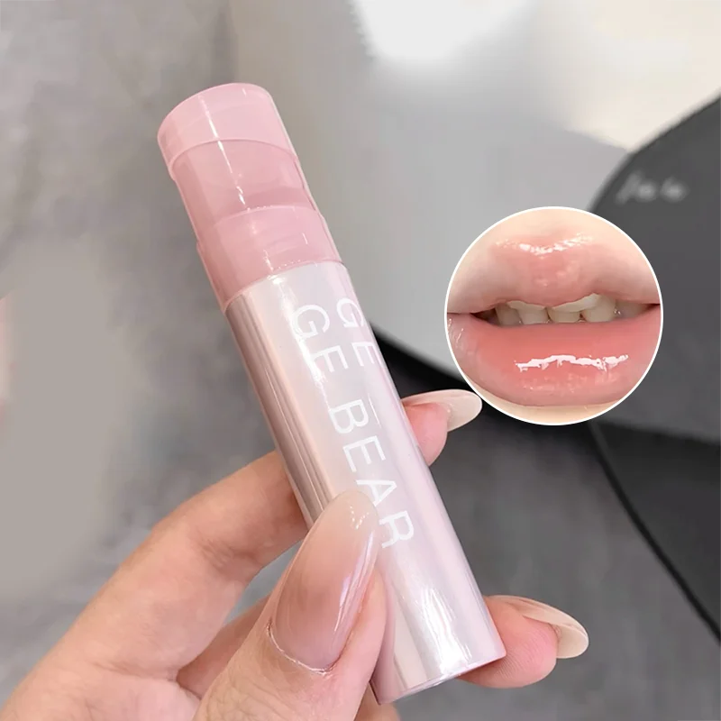 Brillo labial en gel Gege Bear Water: hidratante, brillo cristalino con color de larga duración y acabado natural.