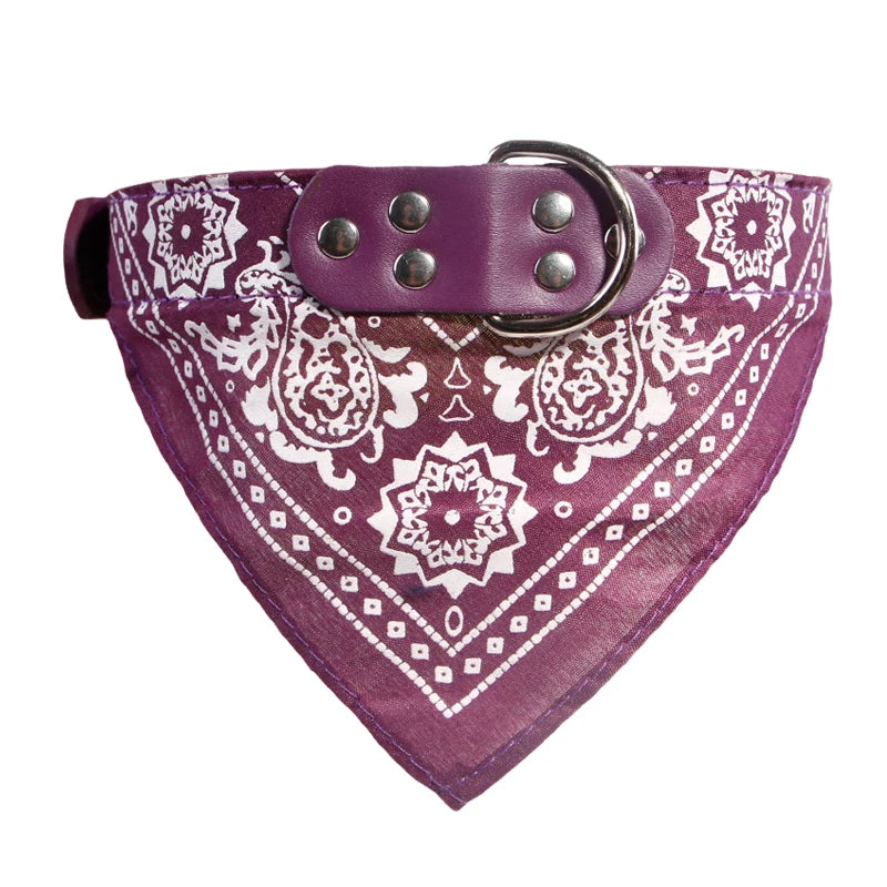 Collar PU para perros y gatos con bufanda para perros pequeños y medianos Chihuahua Corgi Cachorros Collares ajustables Suministros para mascotas accesorios para perros