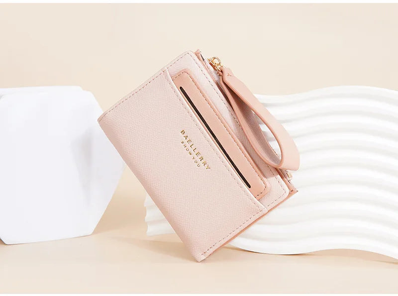 Nueva cartera para mujer con cremallera corta, elegante y de alta gama, con múltiples ranuras para tarjetas, tarjetero japonés y coreano para mujer.