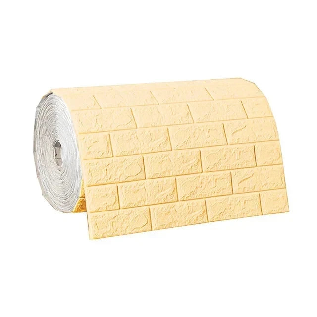 Papel pintado autoadhesivo 3D de 70 cm x 1/5/10 m, continuo, impermeable, con diseño de ladrillo. Ideal para sala de estar, dormitorio, habitación infantil y decoración del hogar.