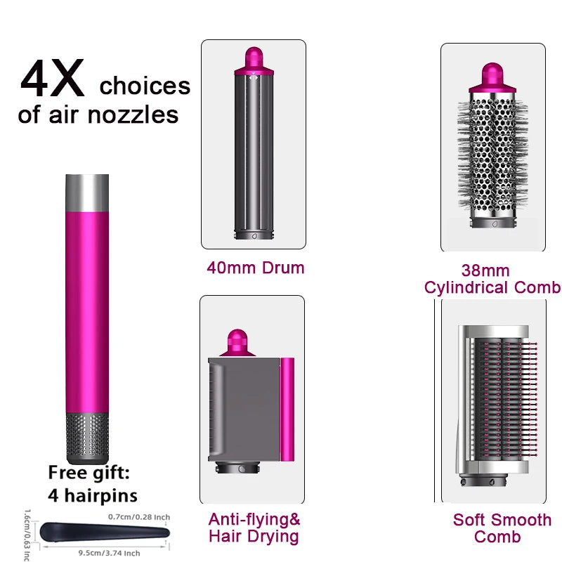 Estilizador de cabello multifuncional 6 en 1 SenCiciMen: rizador, cepillo de aire caliente, rizador de barril, secador de pelo profesional para cabello rizado.