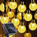 Guirnalda de luces LED solares para exteriores con globos de cristal y 8 modos de iluminación para jardín, patio, fiestas y decoración de árboles. Ramadán Kareem.