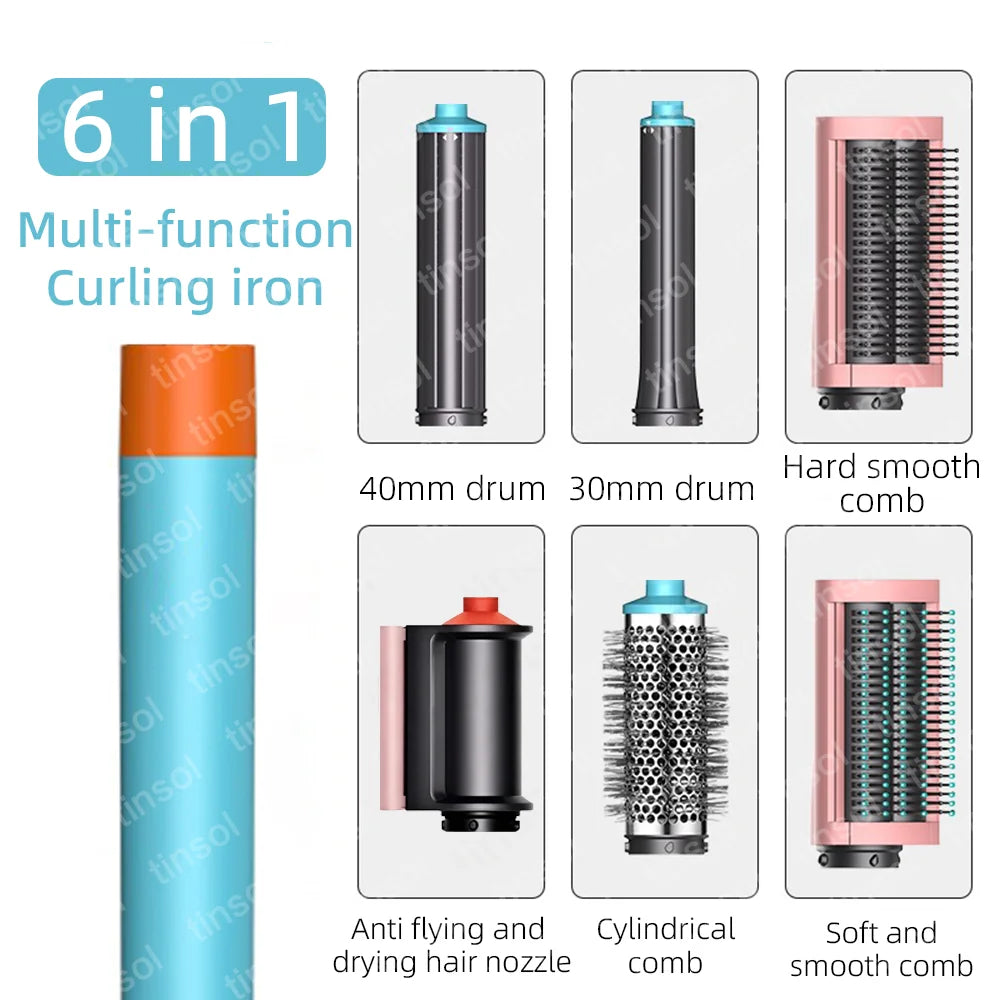 Set multifuncional 7 en 1 de secador, rizador y plancha de pelo: consigue resultados de peluquería en casa.