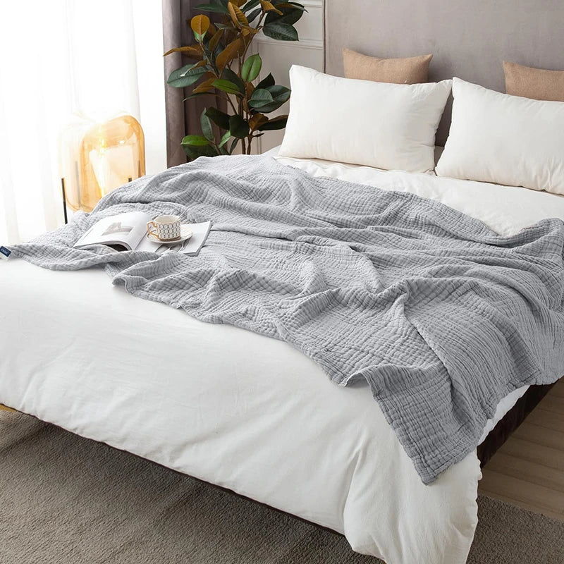 Manta Battilo 100% algodón muselina para sofá, 6 capas, transpirable, ligera, estilo bohemio, ideal para sofá cama, mantas grandes de verano.