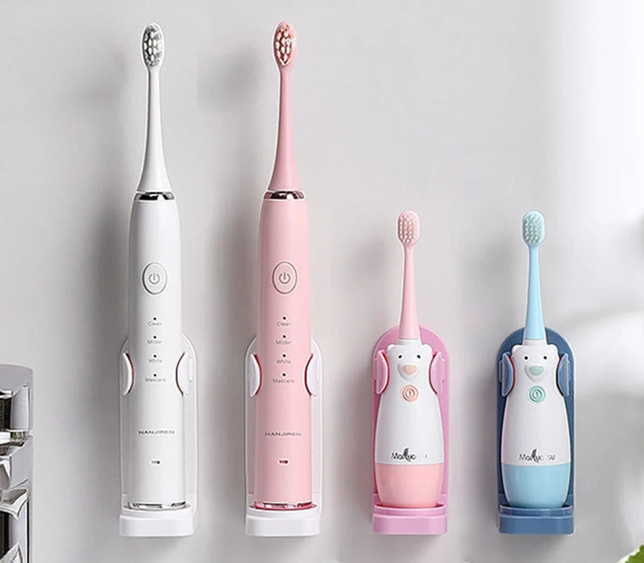 Soporte ajustable para cepillo de dientes, base para cepillo de dientes eléctrico, soporte de pared antideslizante de silicona, soporte para cuerpo de cepillo, adaptable al 99%.