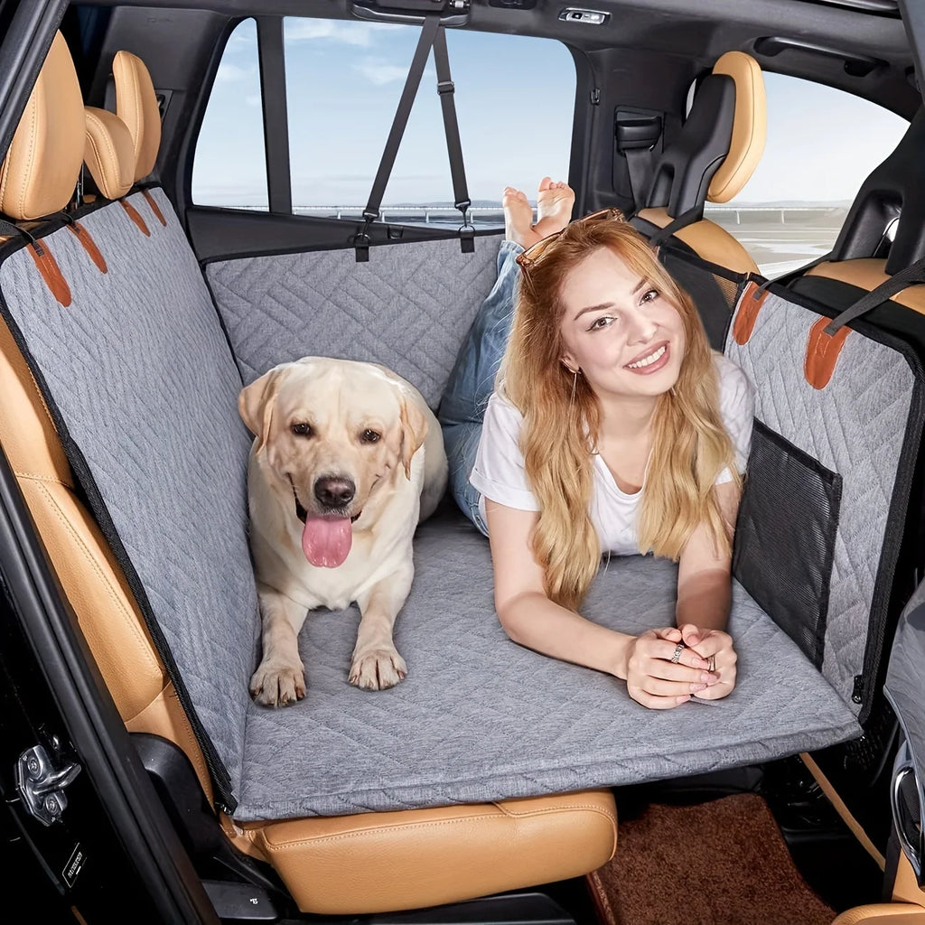 Funda para asiento de coche para perros, funda impermeable para asiento de mascotas tipo hamaca, resistente a arañazos, antideslizante, duradera y suave.