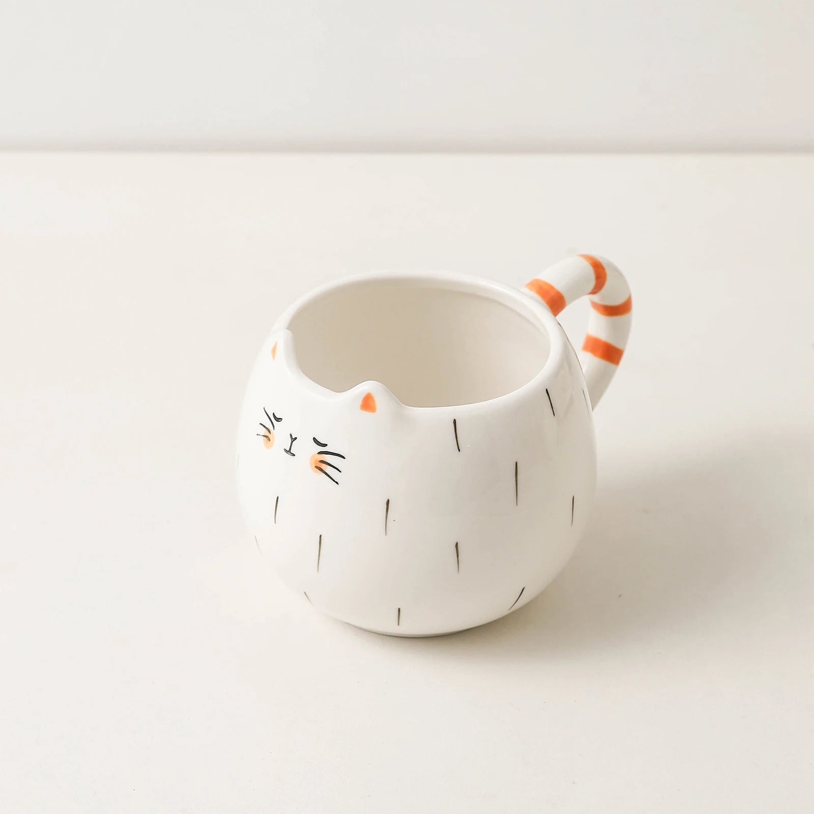 Taza de agua de cerámica, taza de té con leche para la merienda, taza de café con leche para el té con leche, taza con forma de gato adorable, juego de bebidas para el hogar
