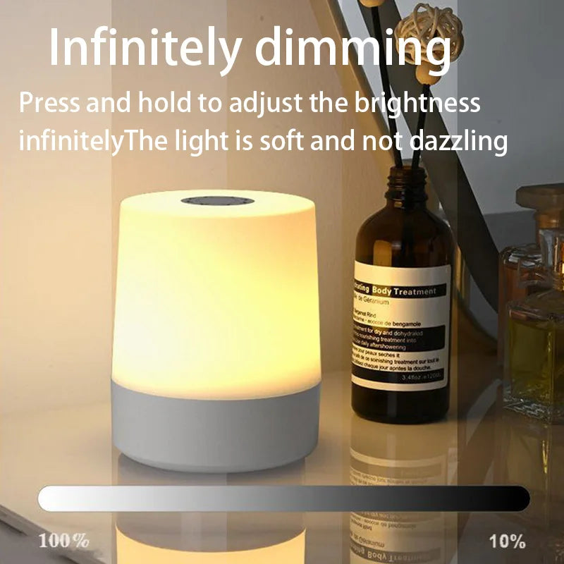 Lámparas de noche LED para mesita de noche, 3 colores, regulables, recargables, para escritorio, iluminación decorativa para dormitorio, lámparas de mesa táctiles para lectura.