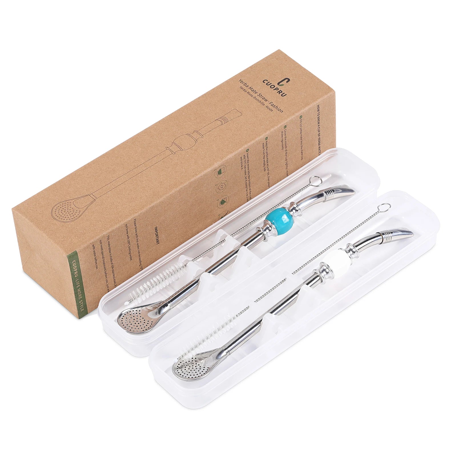Juego de bombillas de acero inoxidable para té de yerba mate, pajitas reutilizables con filtro y cuchara, accesorio para bebidas de bar.