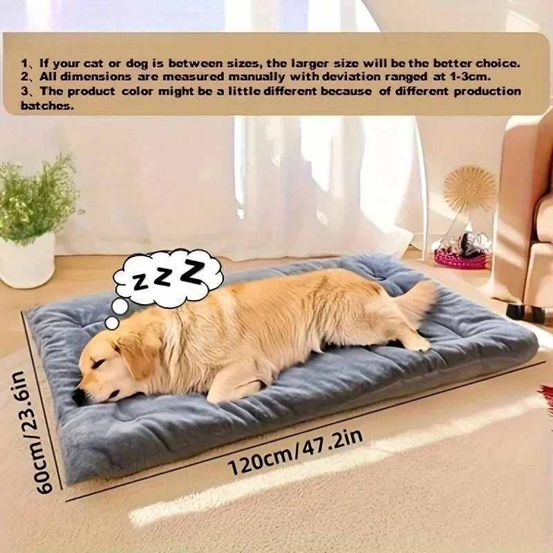 Cama grande de felpa para perros, sofá cama de poliéster supersuave y grueso para mascotas, colchoneta para jaula de perros, cama para perros pequeños, medianos y grandes.