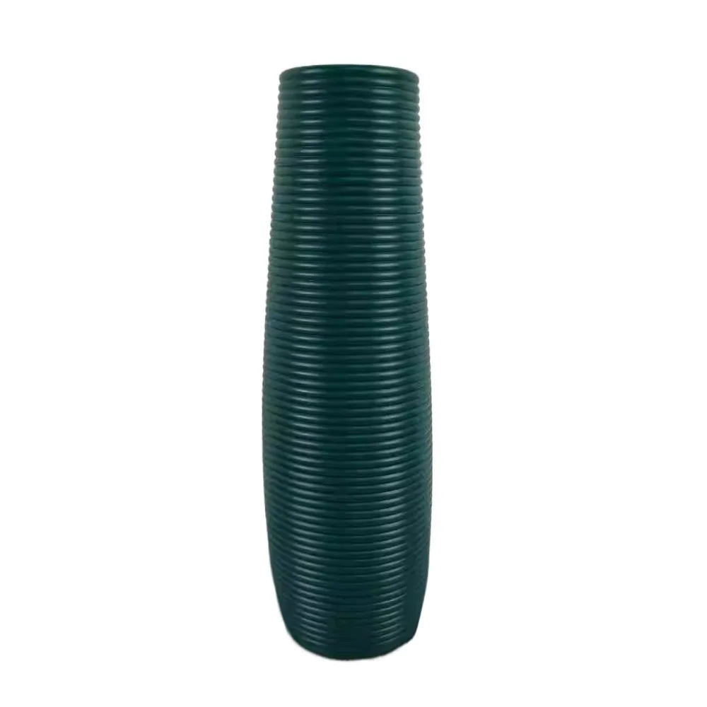 Jarrón de plástico de color liso con diseño de rayas, maceta para arreglos florales, jarrón decorativo nórdico para sala de estar.