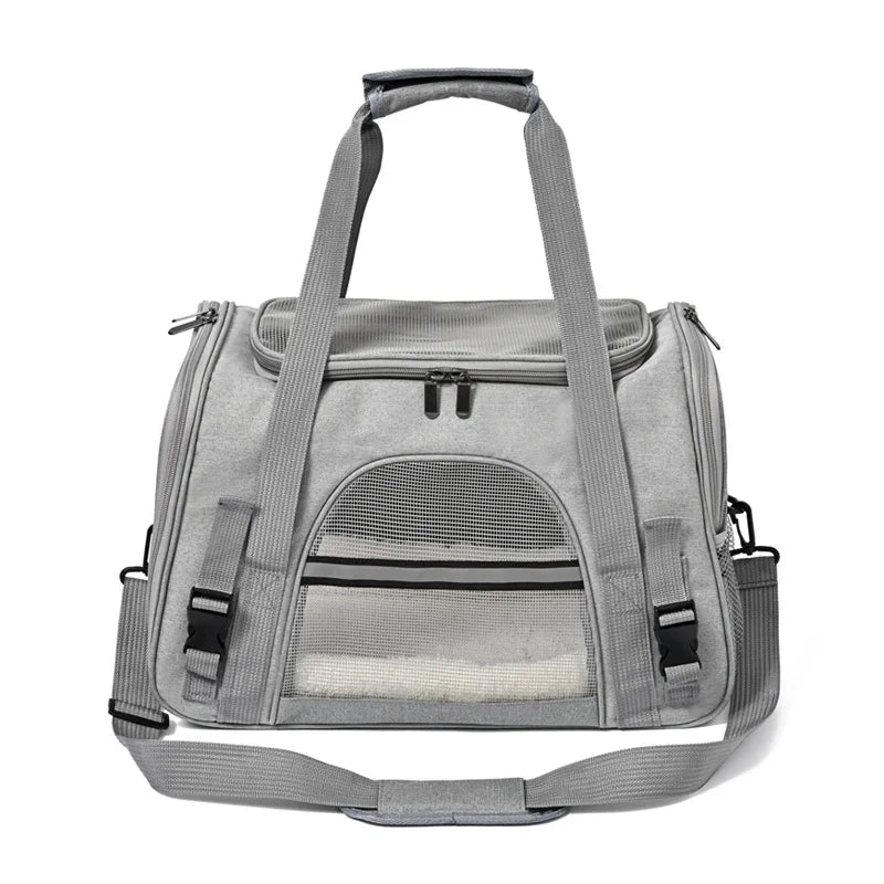 Mochila transportadora para mascotas, portátil, transpirable, plegable, bolso de hombro, bolsas transportadoras para gatos y perros, bolso de mano para viajes con mascotas.
