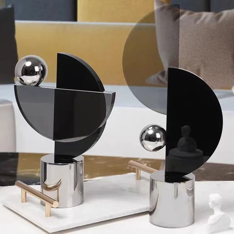 Adornos sencillos y transparentes para el recibidor, decoración creativa de mesa de comedor con forma geométrica, manualidades de lujo para el dormitorio y el hogar.