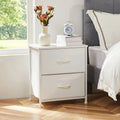 Mesita de noche JHK, mesa auxiliar para sofá, mesa de té, armario de almacenamiento, cómoda, expositor de ropa para dormitorio, 2 cajones de tela, mueble de armario