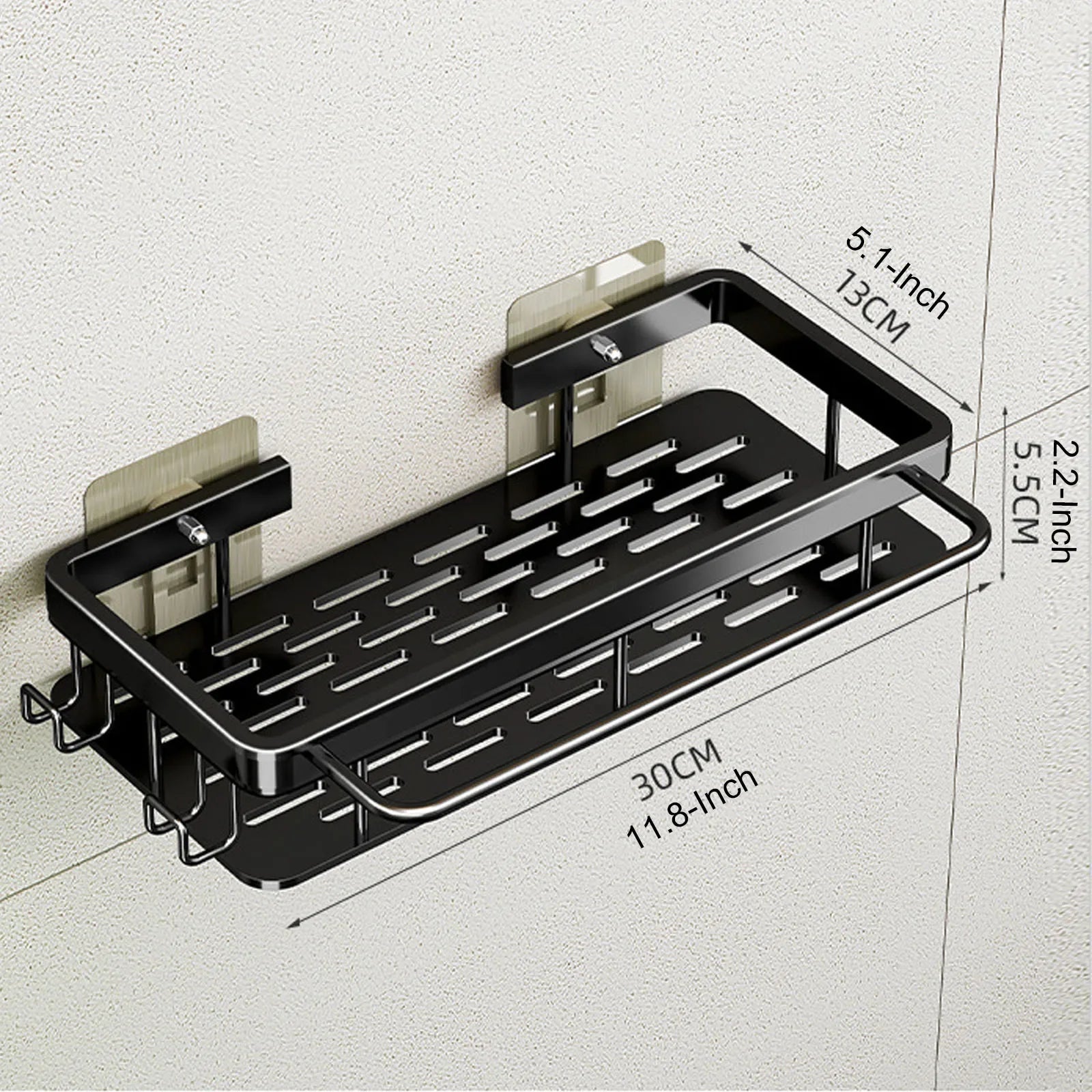 Estante de baño sin taladro DE ALUMINIO , montaje en pared, estante de esquina para botella de champú, estante de almacenamiento.