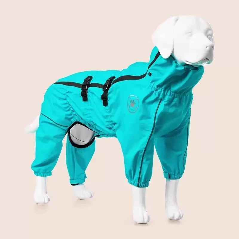 Chaqueta impermeable para perros, abrigo reflectante para la lluvia, monos y enterizos rojos para perros, impermeable de otoño e invierno para perros grandes.