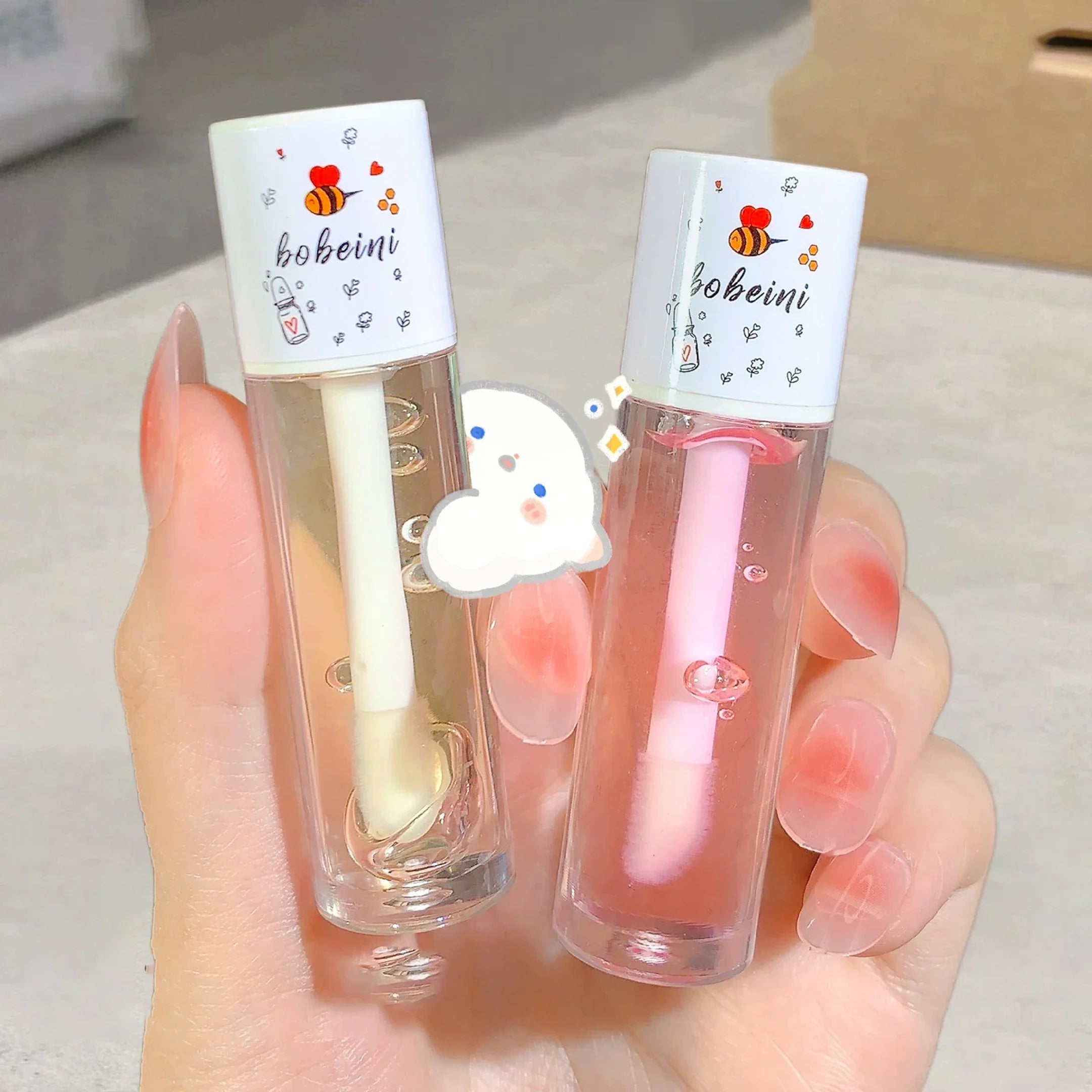 Aceite labial de miel y melocotón, voluminizador, hidratante, no pegajoso, brillo, bálsamo labial líquido transparente de larga duración.
