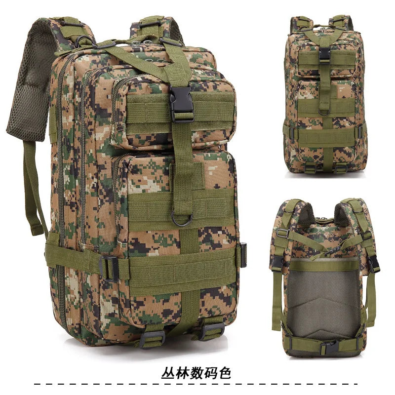 Mochila de senderismo de gran capacidad, multifuncional, para ciclismo al aire libre, táctica, ligera, de 3 piezas, para viajes.