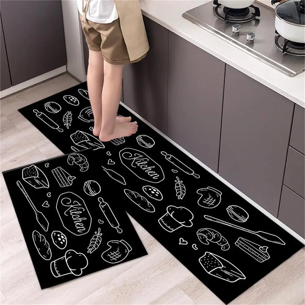Alfombra para el suelo de la cocina, el dormitorio, la sala de estar, la mesita de noche, el pasillo, la alfombra suave lavable, antideslizante, el felpudo de entrada del baño.