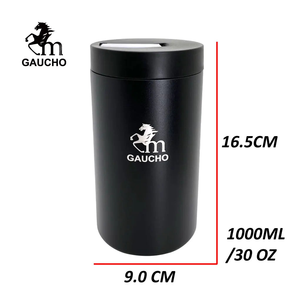 1 juego/lote de kits de viaje de yerba mate Gaucho que incluyen termo de acero inoxidable, taza de calabaza, bombilla, pajita, lata de té y separador de filtro.