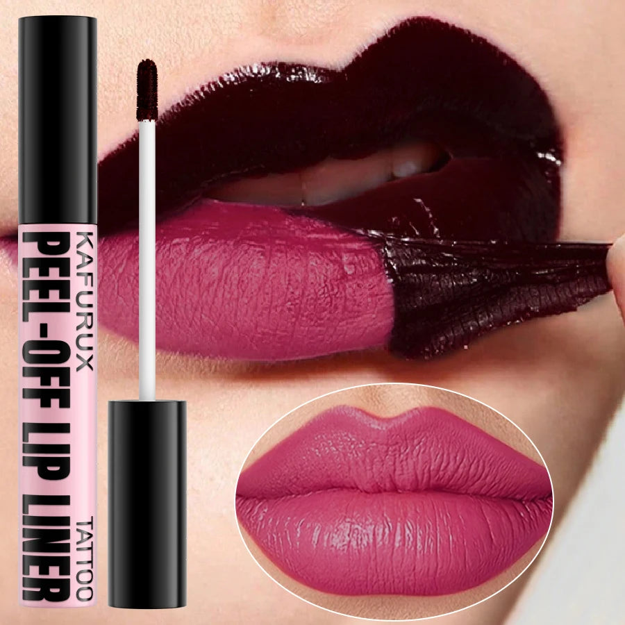 Tinte labial peel-off de 7 colores, larga duración, resistente al agua, rosa, a prueba de transferencia, no se transfiere, brillo labial de maquillaje natural