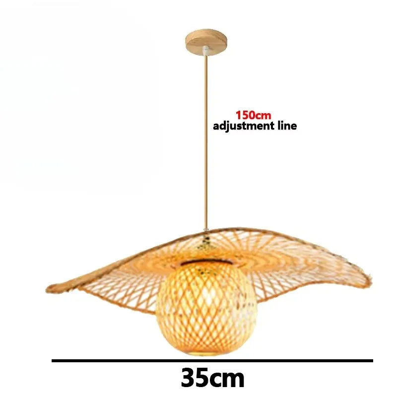 Lámpara colgante de bambú de última moda, luces de techo de ratán y mimbre, trenzado tejido a mano, suspendida, para el hogar y el comedor, decoración interior trenzada.