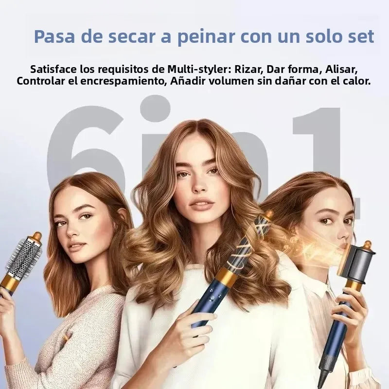 Estilizador de cabello multifuncional 6 en 1 SenCiciMen: rizador, cepillo de aire caliente, rizador de barril, secador de pelo profesional para cabello rizado.