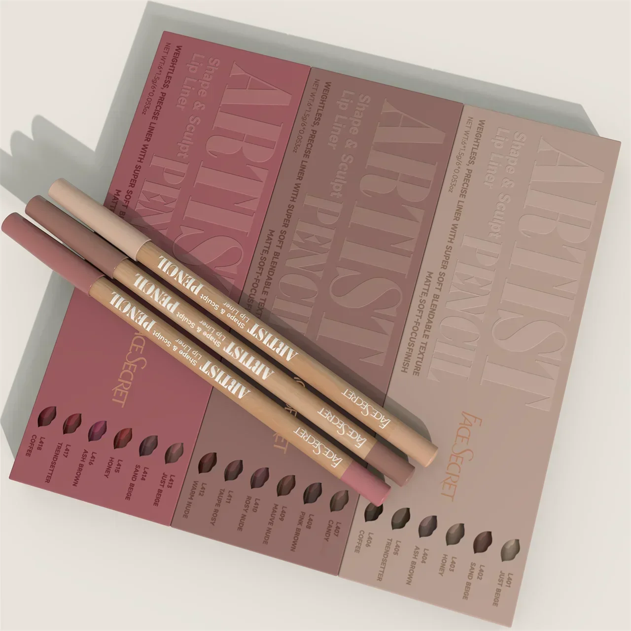 Set de 6 delineadores de labios en formato lápiz, 6 colores, resistentes al agua y al sudor, no se desvanecen fácilmente, no se adhieren a la taza, color nude.