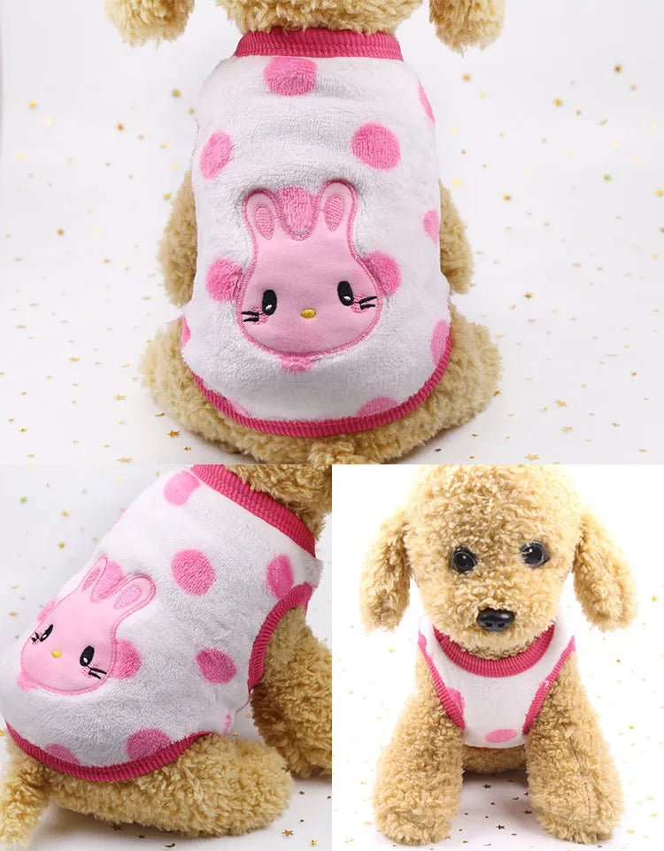 Lindo chaleco de invierno para perros pequeños y gatos, suéter cálido para mascotas, chaqueta acolchada de franela suave para cachorros, accesorios para perros XXS