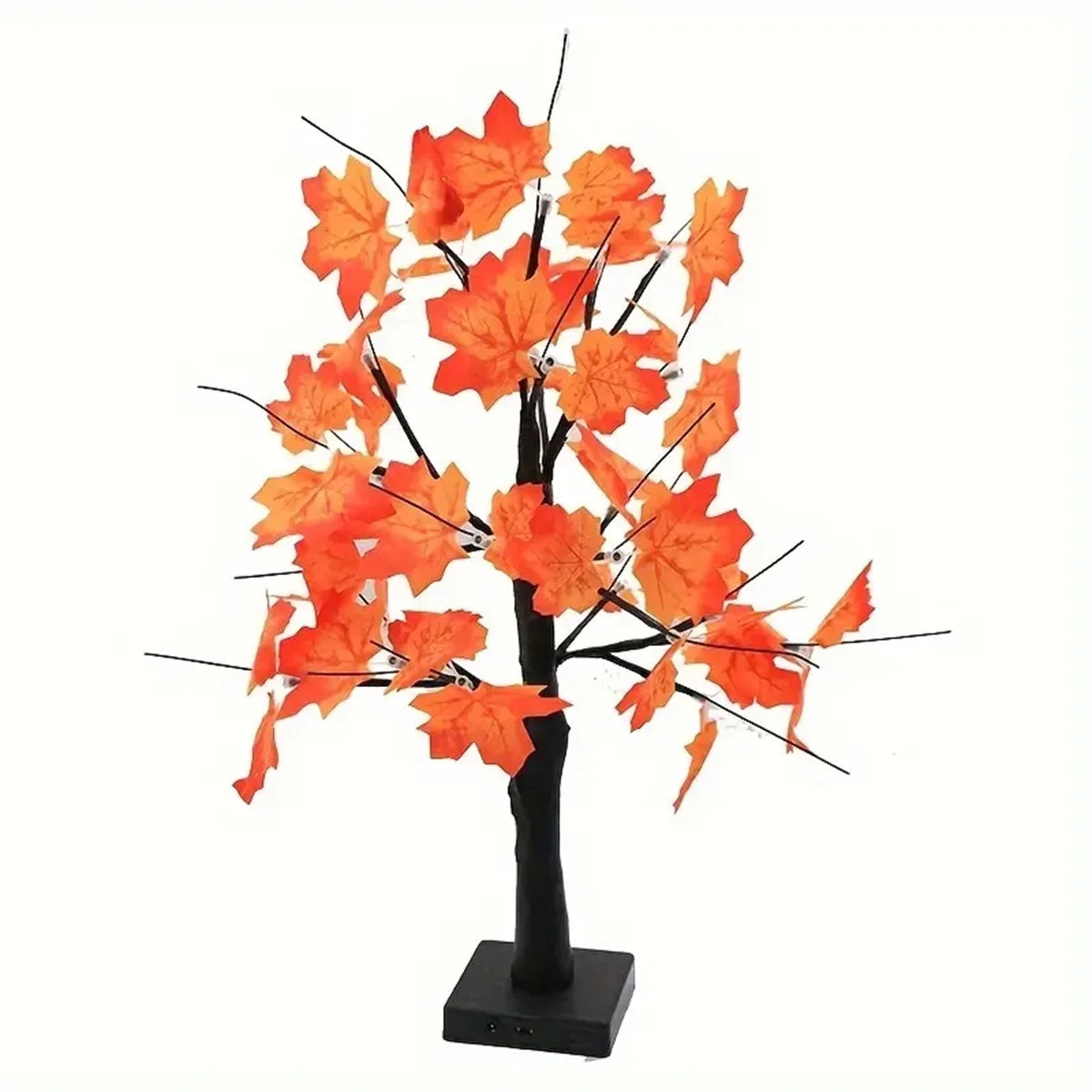LED Maple Leaf Tree Night Light USB&Battery Thanksgiving Halloween Tree Lamp Simulation Landscape Lamp For Garden Holiday Decor