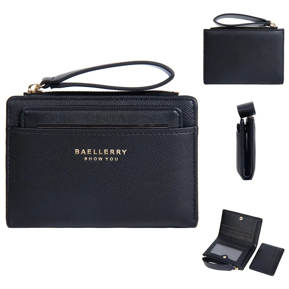 Nueva cartera para mujer con cremallera corta, elegante y de alta gama, con múltiples ranuras para tarjetas, tarjetero japonés y coreano para mujer.