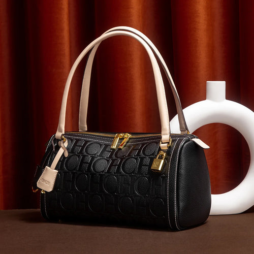 Bolso Boston de mujer C-H, nueva colección otoño/invierno, diseño de letras, bolsos de hombro con textura