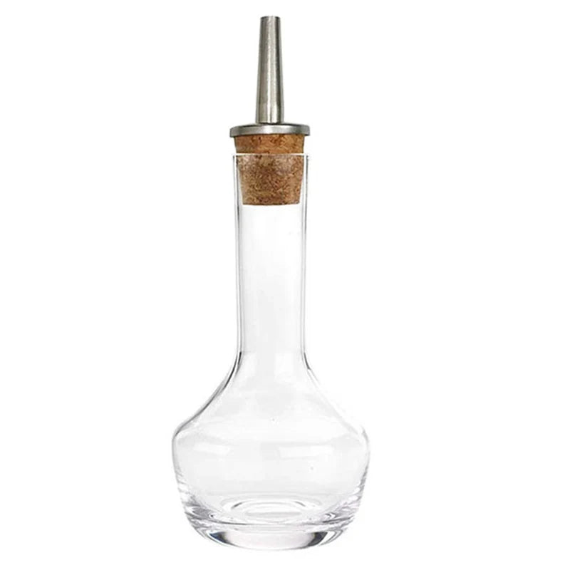 Botella de amargo - Botella de vidrio vintage, botellas decorativas con tapón dosificador, botellas dosificadoras para preparar cócteles, ideal para bartenders.