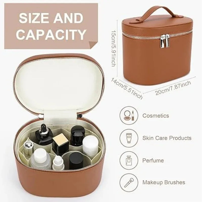 Bolsa de viaje portátil personalizable con nombre personalizable - Neceser extraíble con compartimento separado para artículos de aseo - Piel granulada
