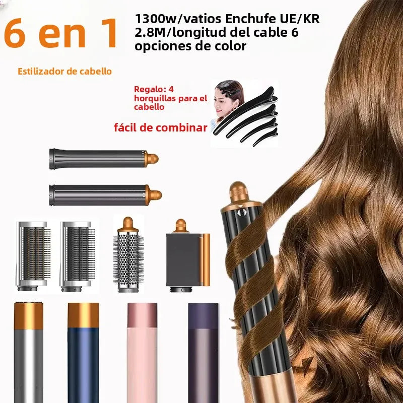 Estilizador de cabello multifuncional 6 en 1 SenCiciMen: rizador, cepillo de aire caliente, rizador de barril, secador de pelo profesional para cabello rizado.