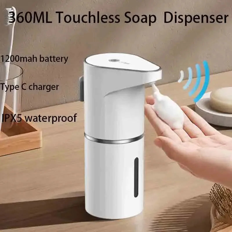 Nuevo dispensador automático de jabón en espuma 2026, máquina inteligente para baño con carga USB, color blanco, fabricado en ABS de alta calidad.