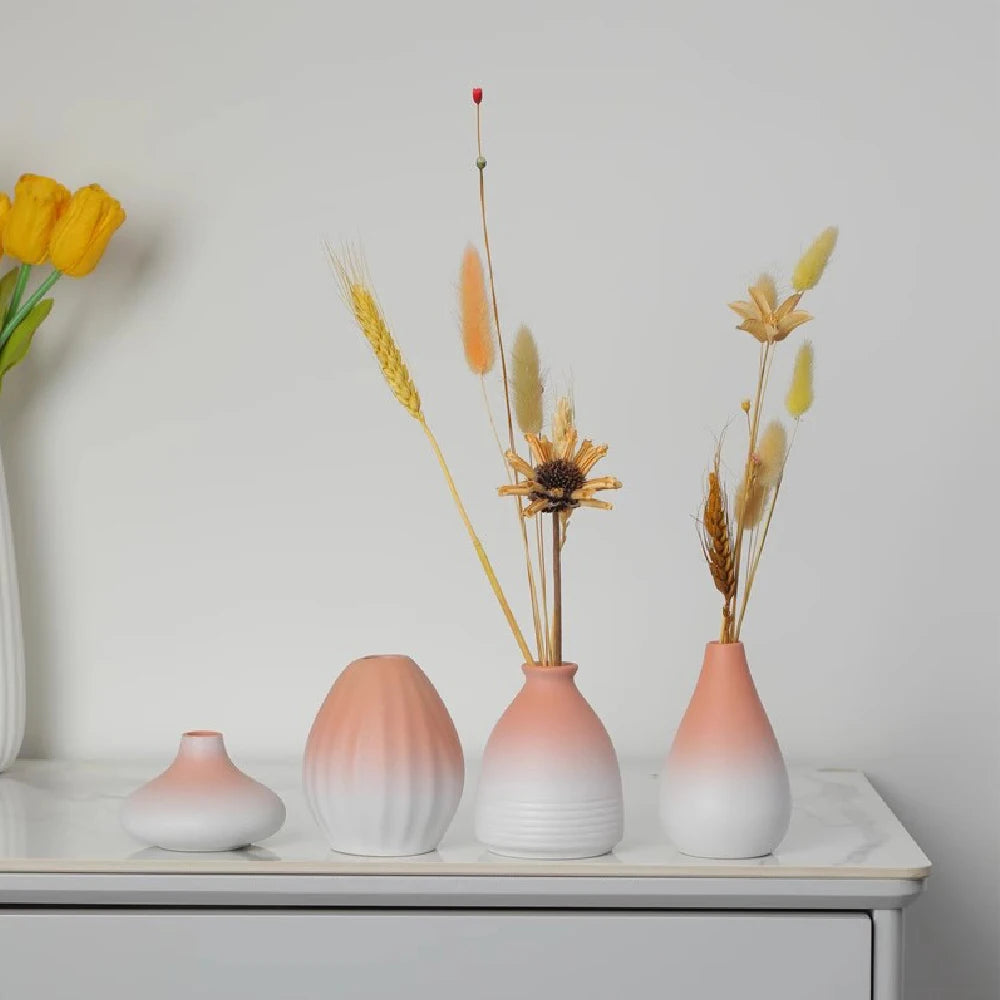 Jarrón pequeño de cerámica para flores, decoración del hogar, artesanías, adorno de mesa, sencillez, decoración de estilo japonés.