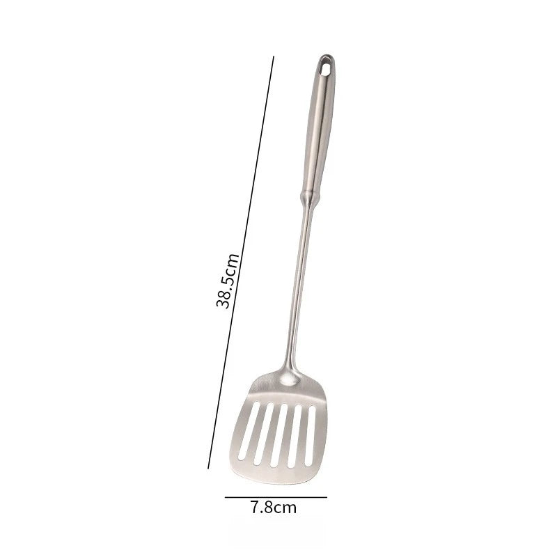 Utensilio para cocinar, servir y mezclar. Herramienta de cocina. Cuchara de cocina ranurada de acero inoxidable. Colador de metal grande para chef.
