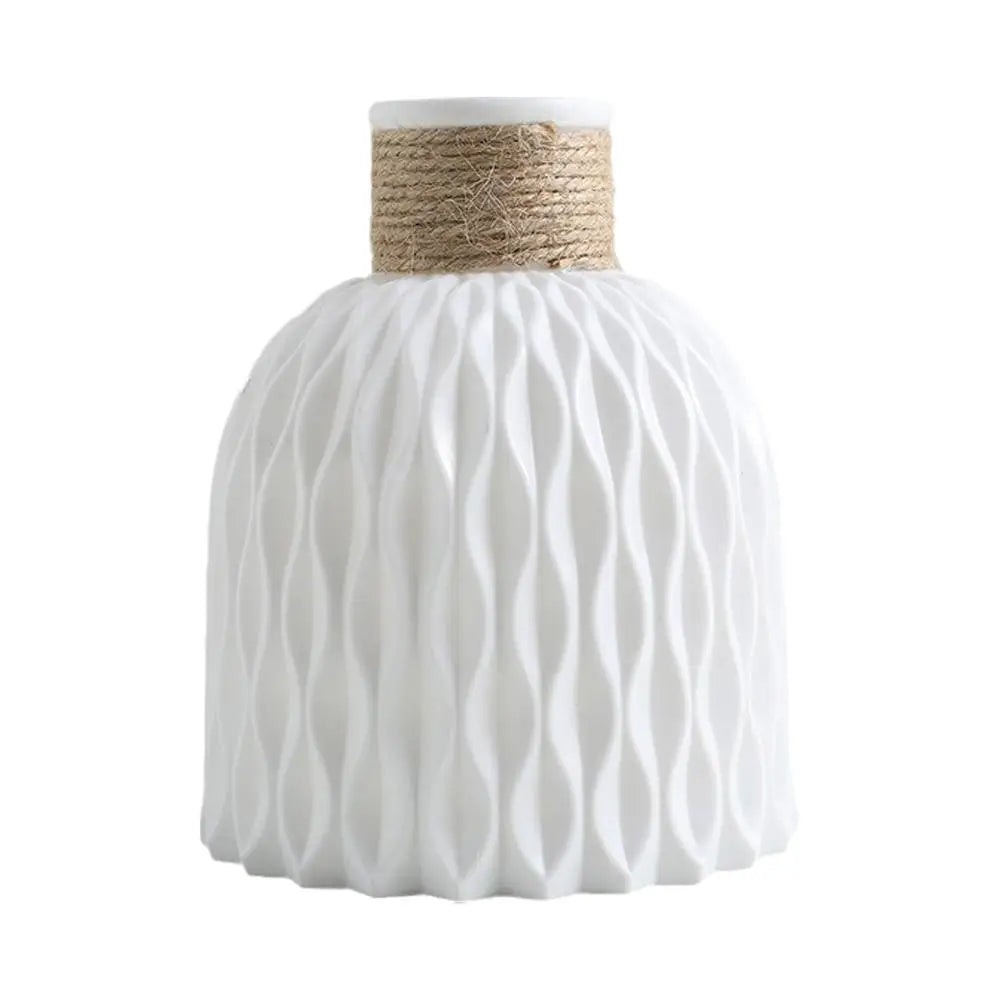 Jarrón de plástico con cuerda, arreglo floral, maceta DIY, sala de estar, porcelana, imitación de flor, adornos de decoración para el hogar.