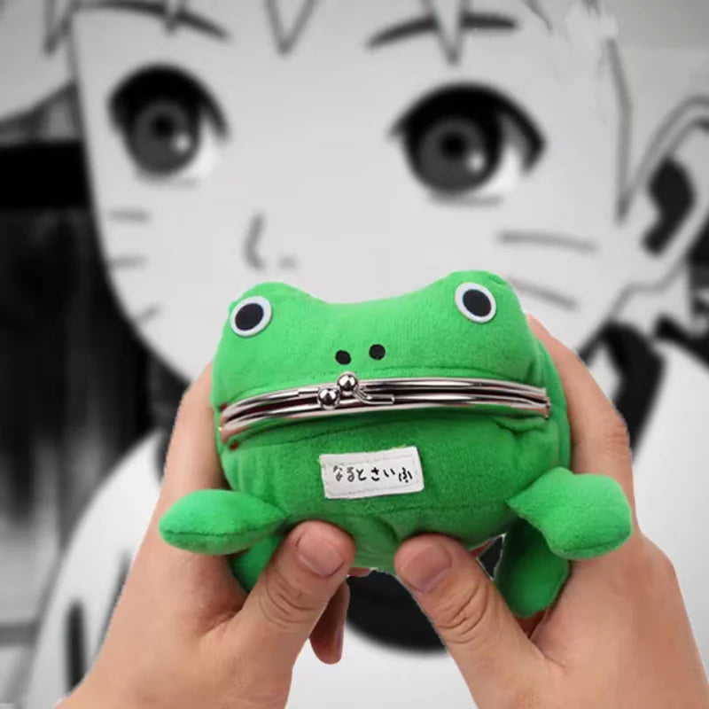 Monedero de rana de anime para cosplay, lindo monedero de anime japonés, pequeña bolsa de dinero de peluche para divertida cartera de rana, pequeño monedero